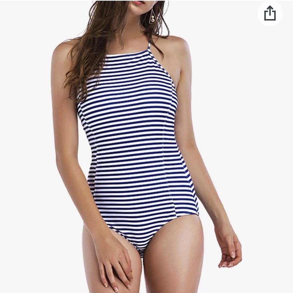 New W/O Tags Women’s Striped One Piece Swimsuit